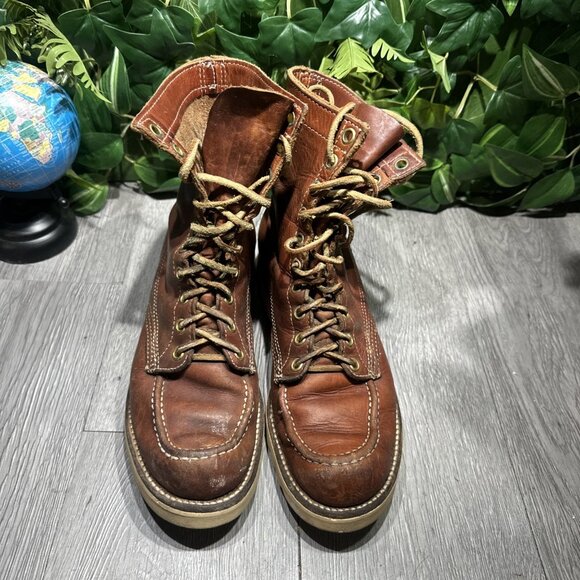 Vintage Bone Dry Biltrite 8” Mens Moc Toe Work Boots Brown Size 6.5 main image 8